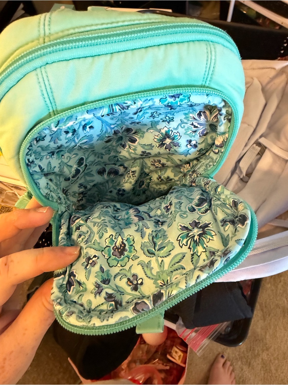 Vera Bradley Aqua Mini Backpack Crossbody - Picture 7 of 8